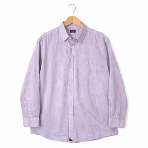 Untuckit 100% Linen Selegas Shirt Mens Sz XXXLC Lavender Purple